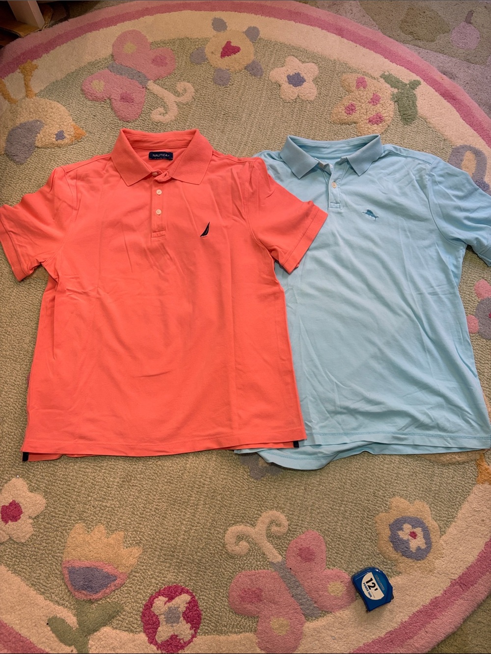 Nautica Men’s Polo Shirts in Coral and Light Blue